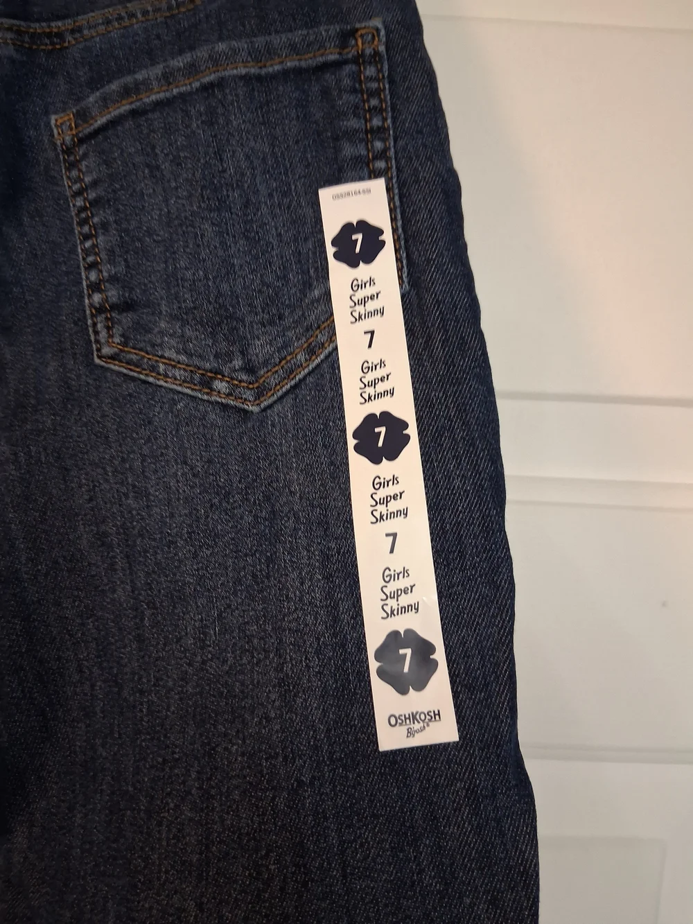 OshKosh B'gosh Girls Super Skinny Dark Blue Jean Denim Kids Pants Size 7